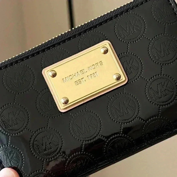 Michael Kors Black Wristlet with Gold Accents - Picture 12 of 14
